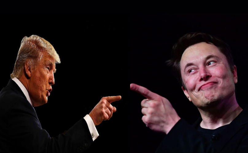Trump and Elon pointing Blank Meme Template