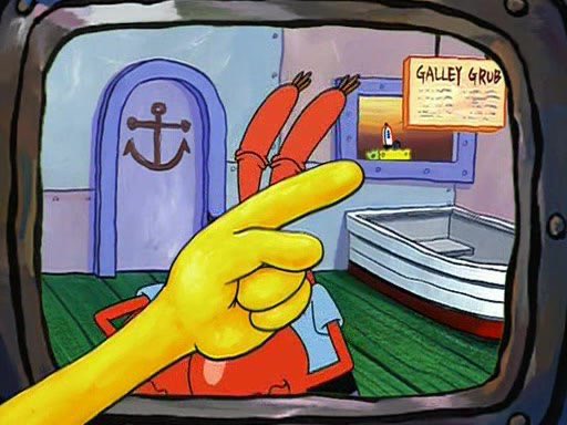 SpongeBob Pointing at Himself Blank Meme Template