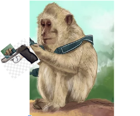 High Quality Monkey W/ gun Blank Meme Template