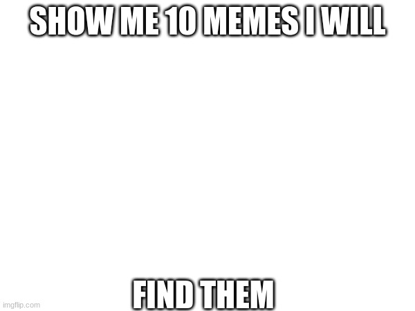 SHOW ME 10 MEMES I WILL; FIND THEM | image tagged in funny | made w/ Imgflip meme maker