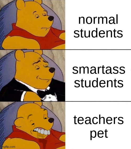 Best,Better, Blurst | normal students; smartass students; teachers pet | image tagged in best better blurst | made w/ Imgflip meme maker