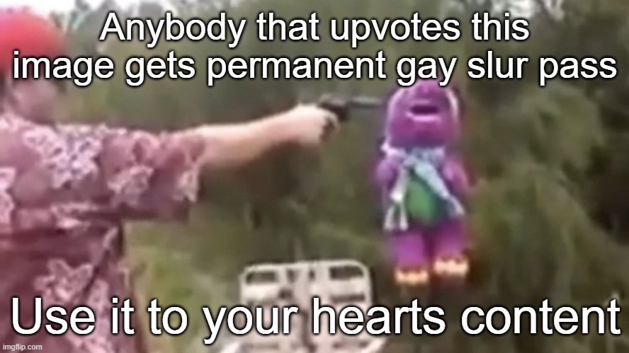 have fun | Anybody that upvotes this image gets permanent gay slur pass; Use it to your hearts content | image tagged in dead | made w/ Imgflip meme maker