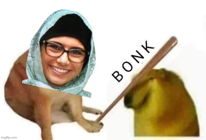 Mia Khalifa cheems bonk | image tagged in mia khalifa cheems bonk | made w/ Imgflip meme maker