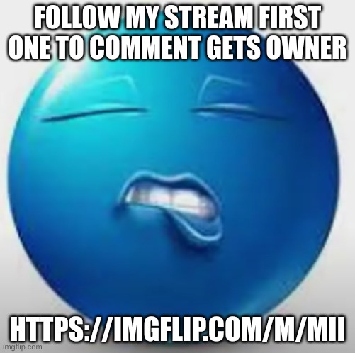 https://imgflip.com/m/mii | FOLLOW MY STREAM FIRST ONE TO COMMENT GETS OWNER; HTTPS://IMGFLIP.COM/M/MII | image tagged in blue guy sheesh | made w/ Imgflip meme maker