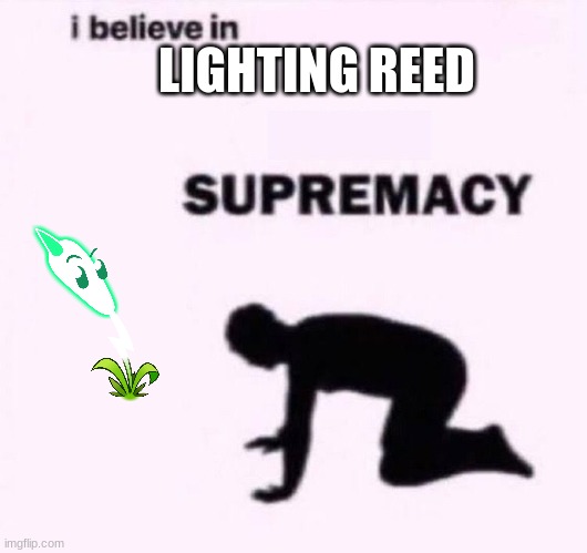 Great plant to spam | LIGHTING REED | image tagged in i belive in supermacy,plants | made w/ Imgflip meme maker