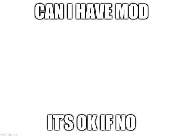 CAN I HAVE MOD; IT’S OK IF NO | image tagged in hi | made w/ Imgflip meme maker