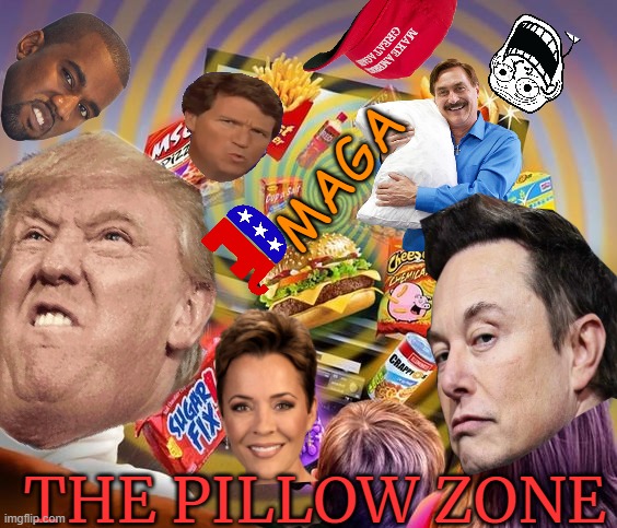 MAGA blackhole | MAGA; THE PILLOW ZONE | image tagged in trump,maga,crazy,political meme,insane | made w/ Imgflip meme maker