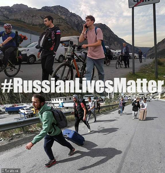Of course they matter. Just ask them. | #RussianLivesMatter | image tagged in russian refugees flee into georgia,refugees,russia,2022,russian lives matter,russian | made w/ Imgflip meme maker