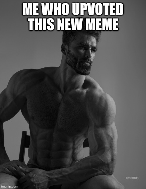 Giga Chad | ME WHO UPVOTED THIS NEW MEME | image tagged in giga chad | made w/ Imgflip meme maker