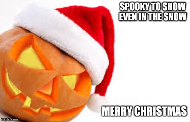 Spook n The Snow | SPOOKY TO SHOW EVEN IN THE SNOW; MERRY CHRISTMAS | image tagged in memes | made w/ Imgflip meme maker