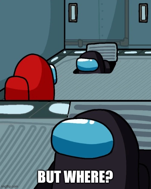 impostor of the vent | BUT WHERE? | image tagged in impostor of the vent | made w/ Imgflip meme maker