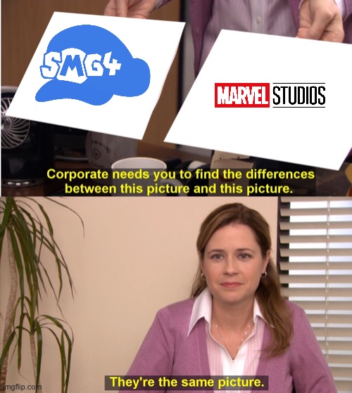 SMG4 and Marvel | image tagged in corporate wants you to find the difference,smg4,marvel | made w/ Imgflip meme maker