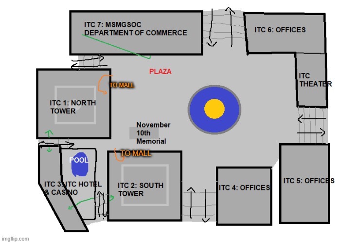 Map of the ITC Plaza Level | made w/ Imgflip meme maker