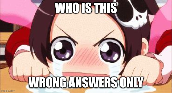 LOL | WHO IS THIS; WRONG ANSWERS ONLY | image tagged in the crying anime girl | made w/ Imgflip meme maker
