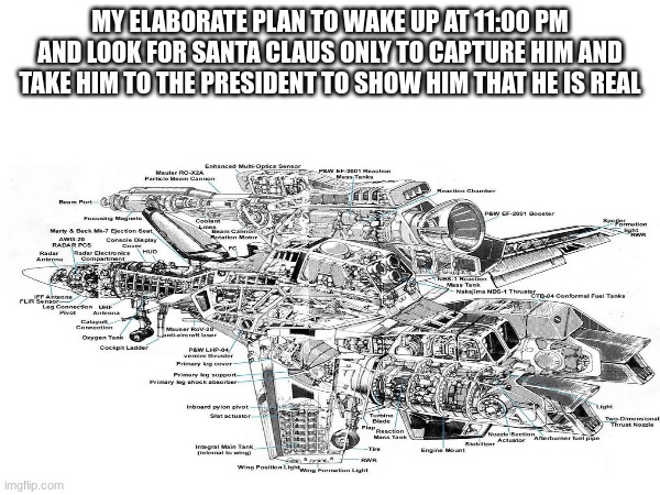 smartt | MY ELABORATE PLAN TO WAKE UP AT 11:00 PM AND LOOK FOR SANTA CLAUS ONLY TO CAPTURE HIM AND TAKE HIM TO THE PRESIDENT TO SHOW HIM THAT HE IS REAL | image tagged in funny | made w/ Imgflip meme maker