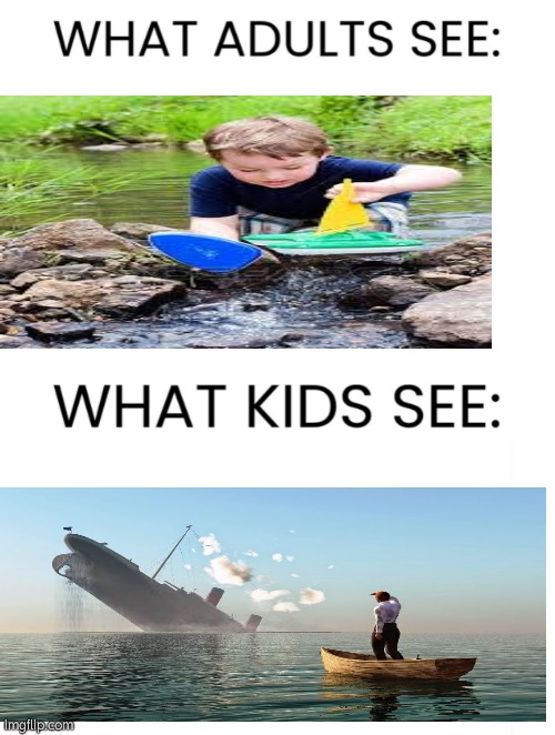 crashing boat what! | image tagged in what adults see what kids see | made w/ Imgflip meme maker