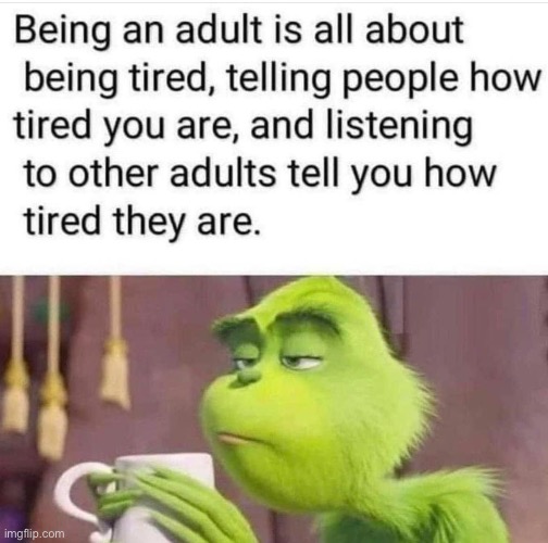 Adulti… | image tagged in adult,adult swim,adulting,tired | made w/ Imgflip meme maker