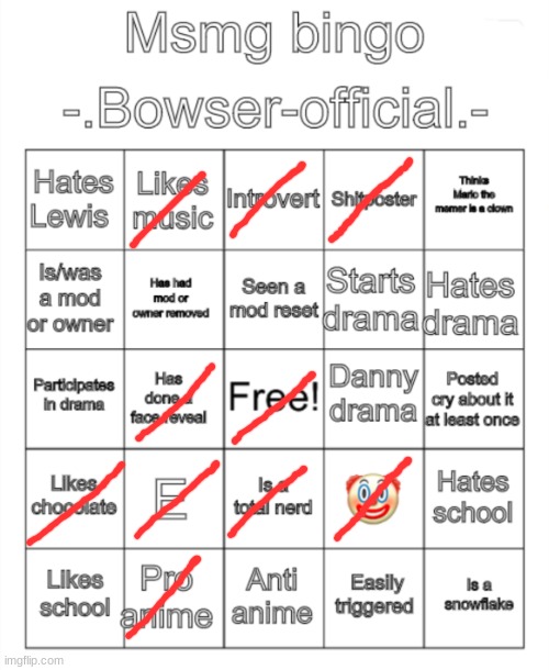 honk honk | image tagged in msmg bingo - bowser-official - version | made w/ Imgflip meme maker