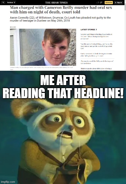 This Headline, dear lord! | ME AFTER READING THAT HEADLINE! | made w/ Imgflip meme maker