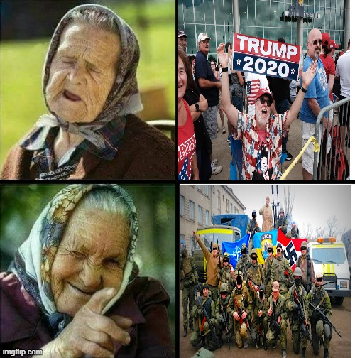 Slava Ukraini | image tagged in babushka no babushka yes | made w/ Imgflip meme maker