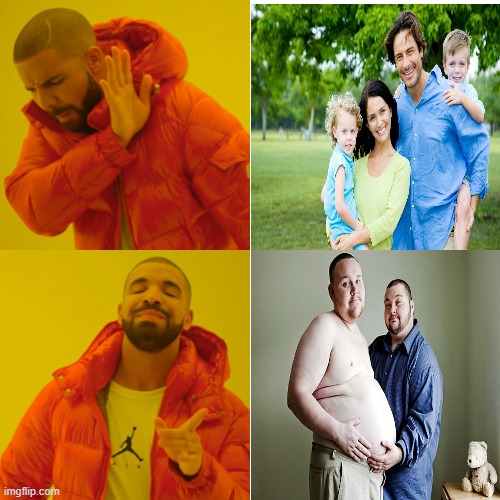 Nuclear family | image tagged in memes,drake hotline bling | made w/ Imgflip meme maker
