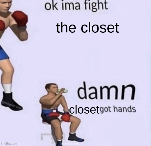 low brain cells means low quality meme | the closet; closet | image tagged in damn got hands | made w/ Imgflip meme maker