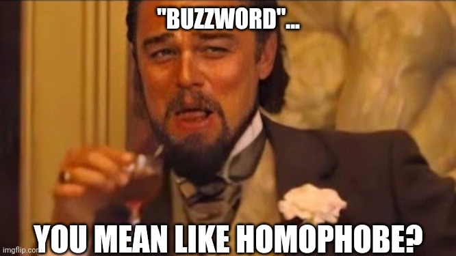 "BUZZWORD"... YOU MEAN LIKE HOMOPHOBE? | made w/ Imgflip meme maker