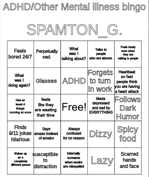 SPAMTON Bingo Blank Meme Template