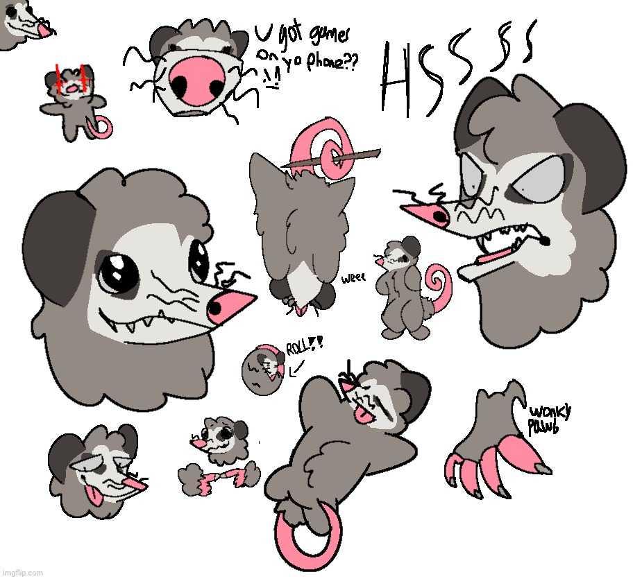 possum doodles. literally me (my art and character, although he's generic colored-) | made w/ Imgflip meme maker