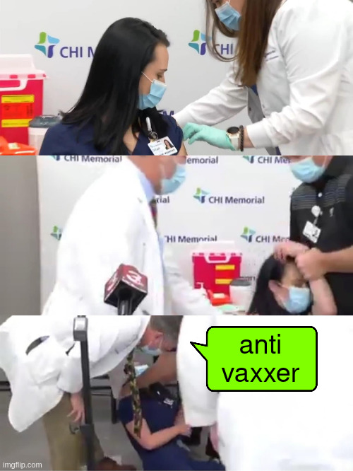 anti-vaxxer | anti
vaxxer | image tagged in nurse covid vaccine | made w/ Imgflip meme maker