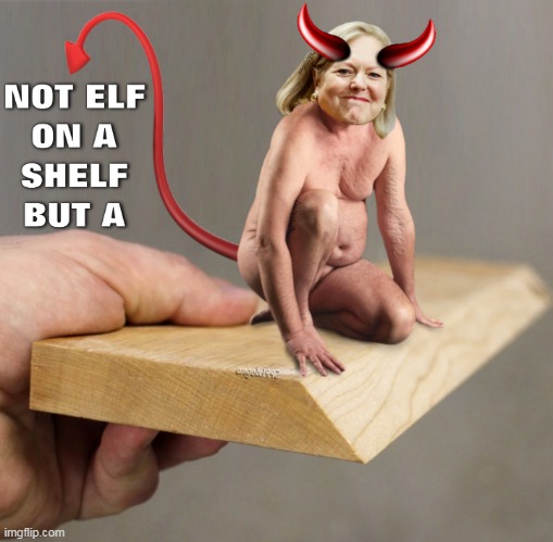 image tagged in ginni thomas,elf on the shelf,elf on a shelf,devil,christmas,clown car republicans | made w/ Imgflip meme maker