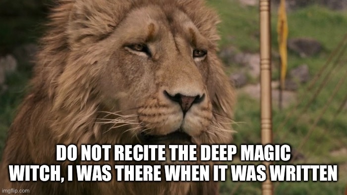 DO NOT RECITE THE DEEP MAGIC WITCH, I WAS THERE WHEN IT WAS WRITTEN | image tagged in do not recite the deep magic | made w/ Imgflip meme maker