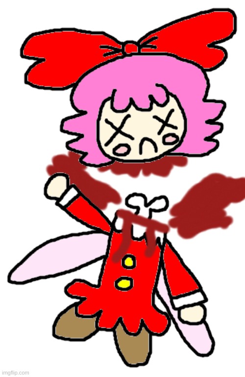 Ribbon is getting her head decapitated | image tagged in kirby,gore,blood,funny,cute,death | made w/ Imgflip meme maker