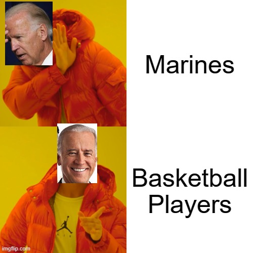 Presidential Priorities | Marines; Basketball Players | image tagged in memes,drake hotline bling,biden,viktor bout,brittney griner | made w/ Imgflip meme maker