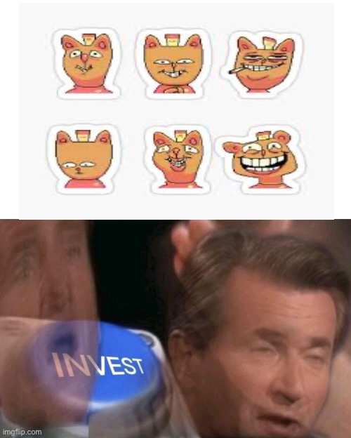 Burgerpants stickers | image tagged in invest,burgerpants,undertale,invest button | made w/ Imgflip meme maker