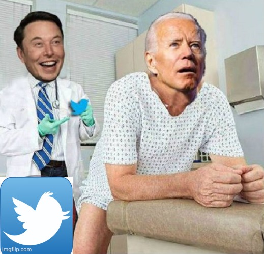 Joe Biden Proctology Examination | image tagged in proctologist,elon musk,creepy joe biden | made w/ Imgflip meme maker