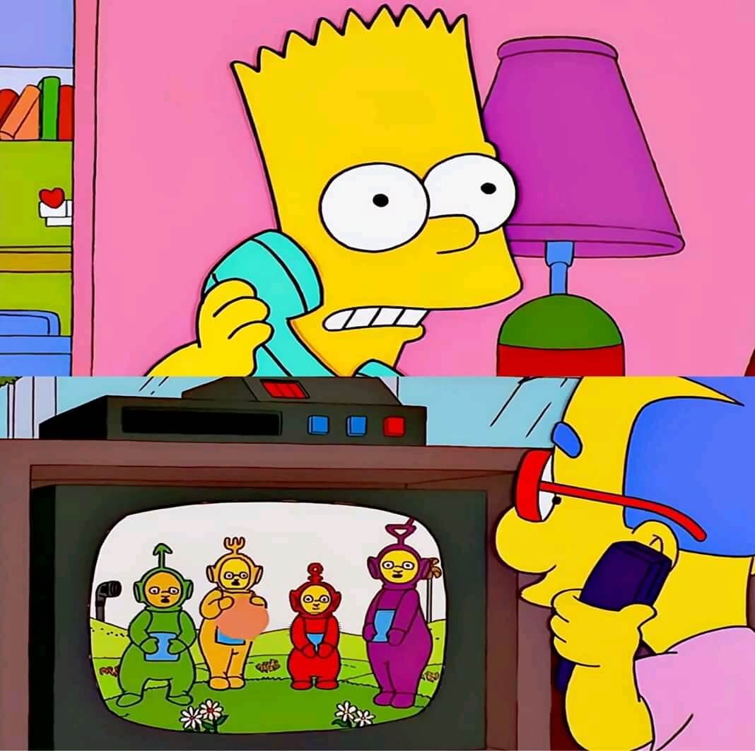 Bart calling Millhouse Blank Meme Template