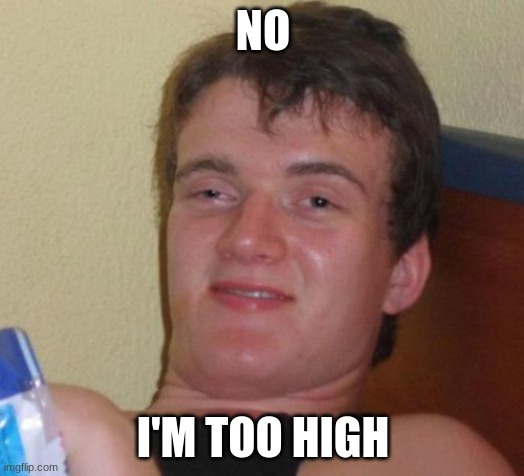 10 Guy Meme | NO I'M TOO HIGH | image tagged in memes,10 guy | made w/ Imgflip meme maker