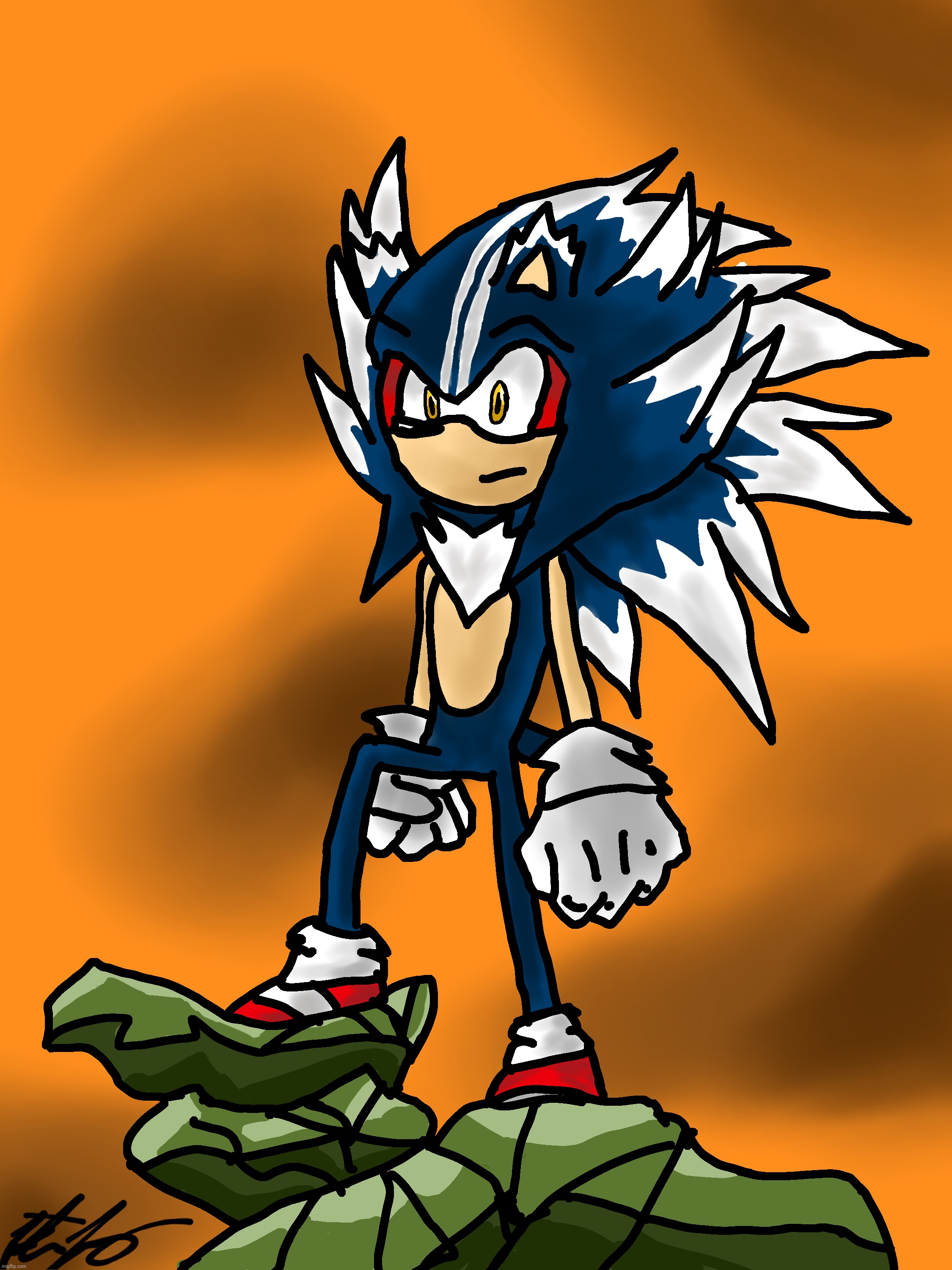 Super Sonic 4 | image tagged in sonic the hedgehog,sonic,drawing,digital art | made w/ Imgflip meme maker