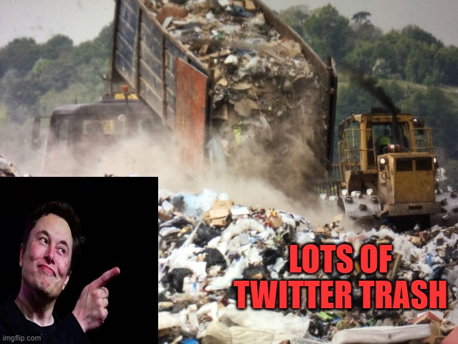 Garbage dump | LOTS OF TWITTER TRASH | image tagged in garbage dump | made w/ Imgflip meme maker