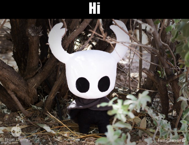 Hi | image tagged in the knight / ghost plushie | made w/ Imgflip meme maker