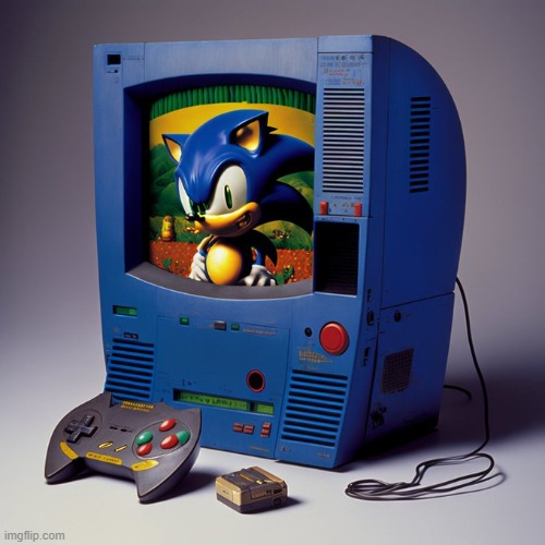 i found a image that is a early version of the dreamcast | image tagged in sonic the hedgehog,sega | made w/ Imgflip meme maker