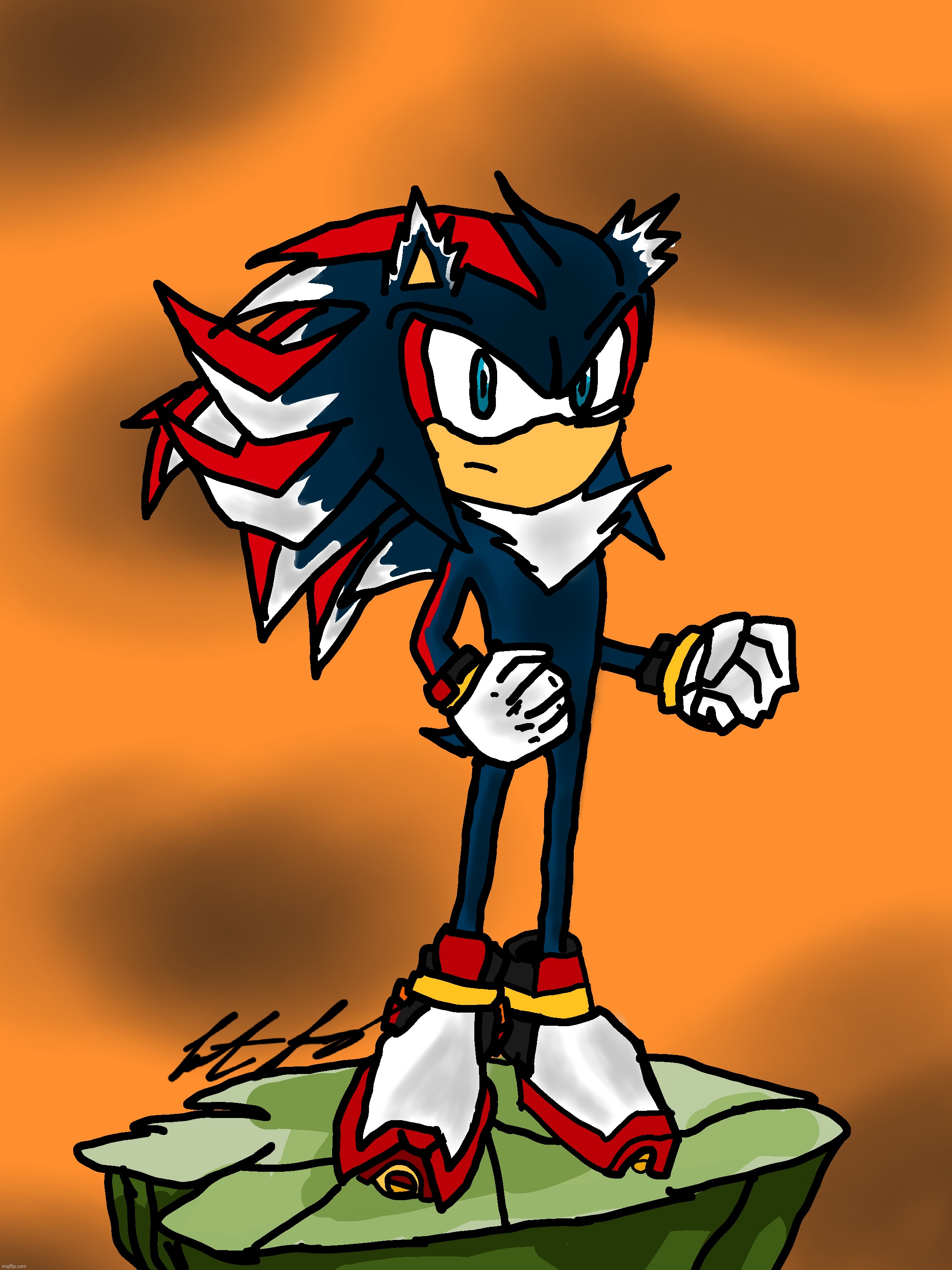 Super Shadow 4 | image tagged in shadow the hedgehog,sonic,digital art,drawing | made w/ Imgflip meme maker