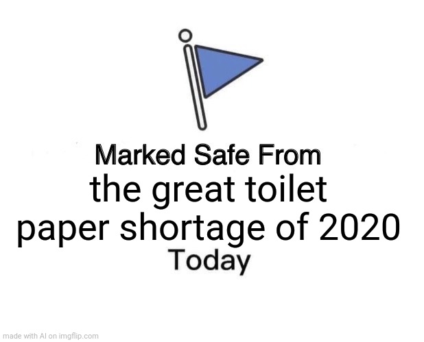 Marked Safe From | the great toilet paper shortage of 2020 | image tagged in memes,marked safe from | made w/ Imgflip meme maker