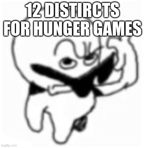 what did you say bro? | 12 DISTIRCTS FOR HUNGER GAMES | image tagged in what did you say bro | made w/ Imgflip meme maker