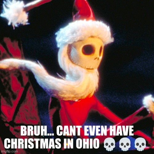christmas | BRUH... CANT EVEN HAVE CHRISTMAS IN OHIO 💀💀💀 | image tagged in ohio,christmas | made w/ Imgflip meme maker