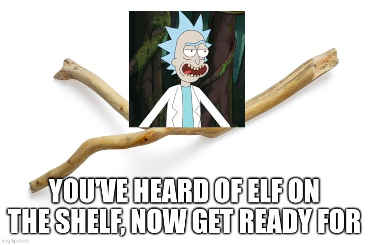 Get Ready | YOU'VE HEARD OF ELF ON THE SHELF, NOW GET READY FOR | image tagged in rick and morty,stick,elf on the shelf | made w/ Imgflip meme maker