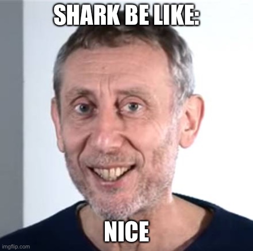 nice Michael Rosen | SHARK BE LIKE: NICE | image tagged in nice michael rosen | made w/ Imgflip meme maker