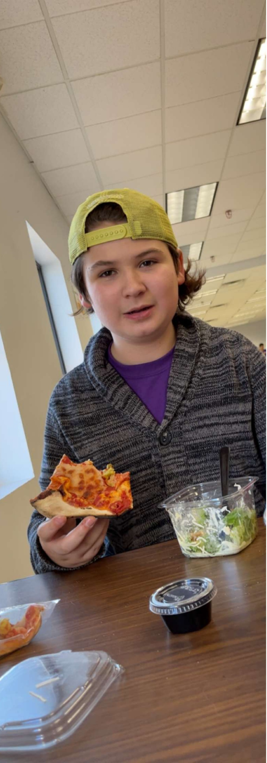Surprised kid eating Blank Meme Template