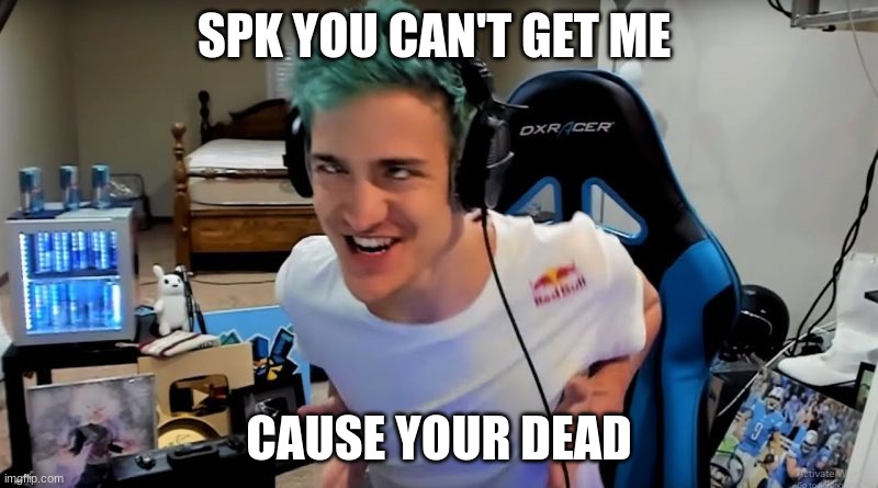 Ninja Meme |  SPK YOU CAN'T GET ME; CAUSE YOUR DEAD | image tagged in fortnite meme,meme | made w/ Imgflip meme maker